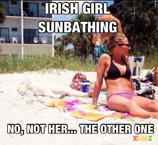 Irish girl sunbathing